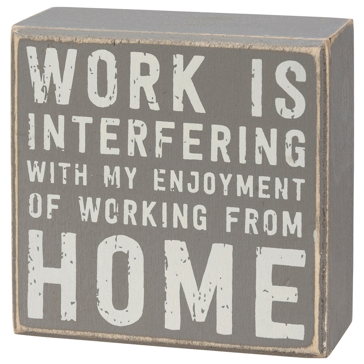 Home Office Gray Box Sign Set | Co-worker Gifts | 4" x 4"