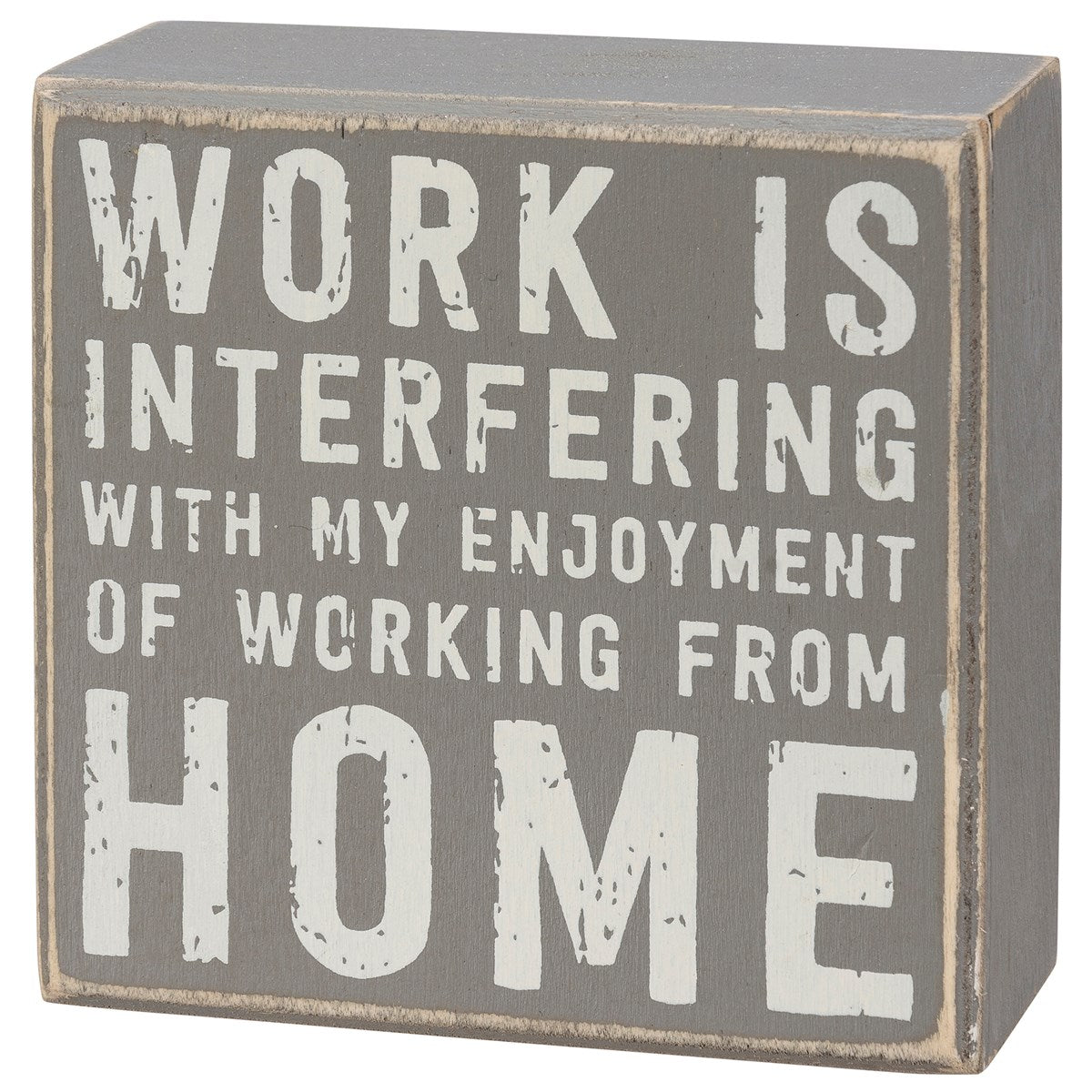 Home Office Gray Box Sign Set | Co-worker Gifts | 4" x 4" | Gift for Her