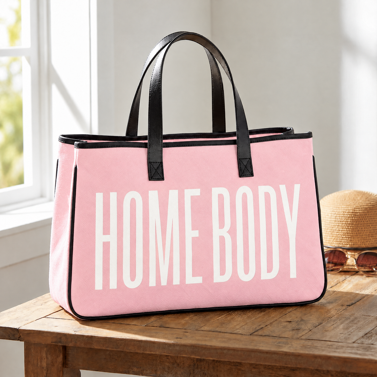 Homebody Large Rectangular Tote Bag | Analog Bag | Genuine Leather Handles-Slant-The Bullish Store