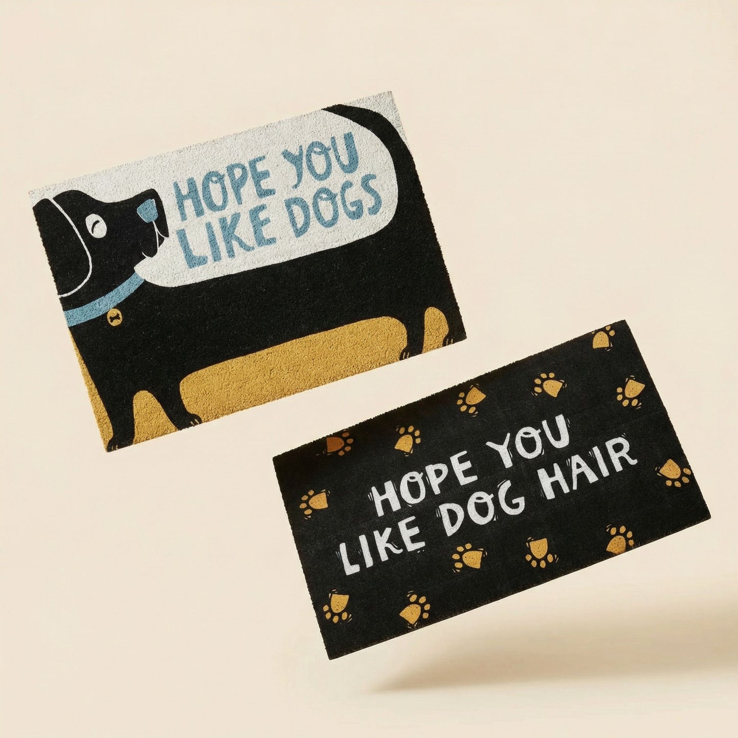 Hope You Like Dogs (& Dog Hair) Rug Bundle | Two 34" x 20" Indoor/Outdoor Rugs