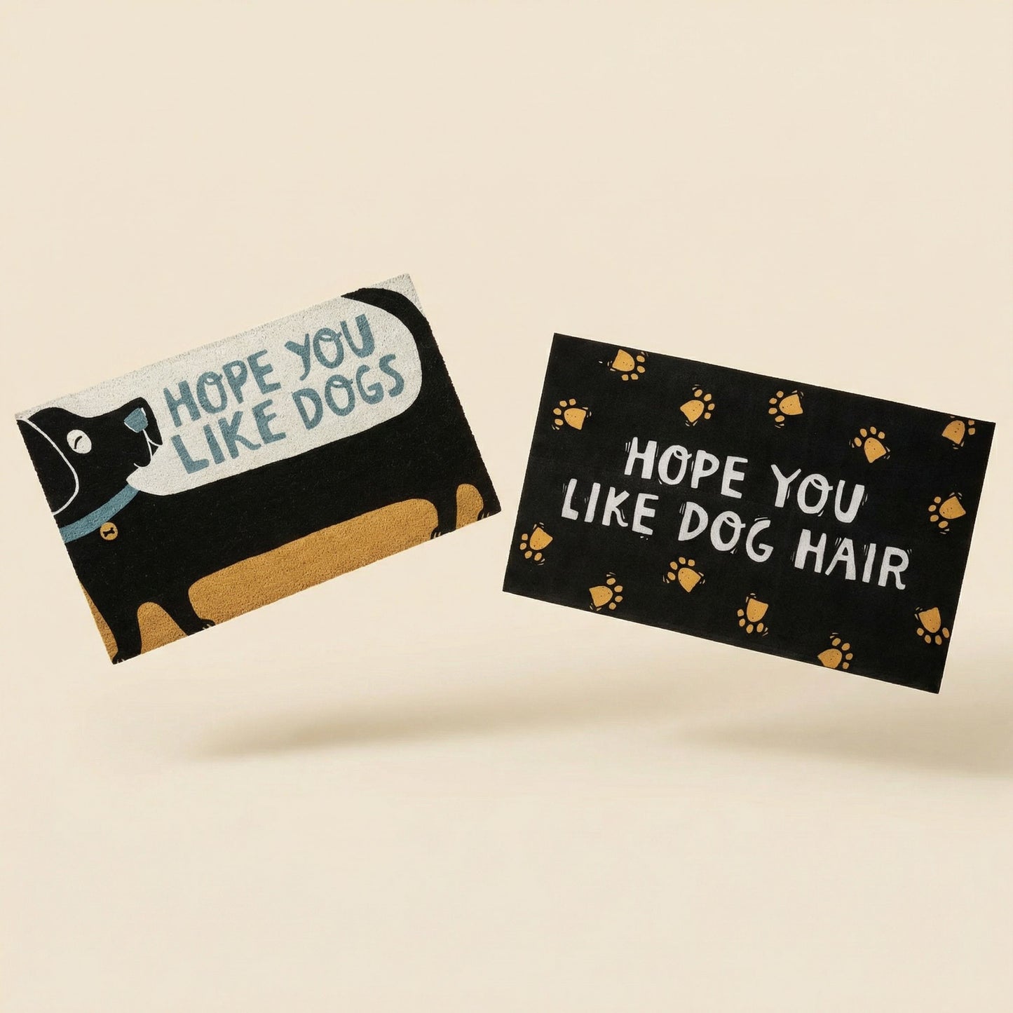 Hope You Like Dogs (& Dog Hair) Rug Bundle | Two 34" x 20" Indoor/Outdoor Rugs