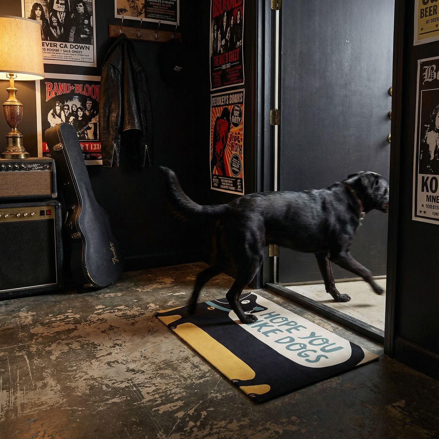 Hope You Like Dogs Entryway Indoor/Outdoor Rug | 34" x 20" | Slip-Resistant Backing