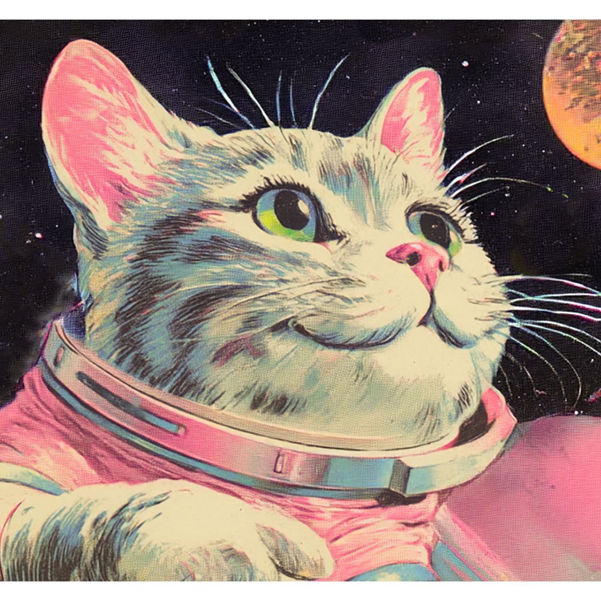 Hope Your Birthday Is Out of This World Spacecat Birthday Card | Funny Cat Astronaut Greeting Card