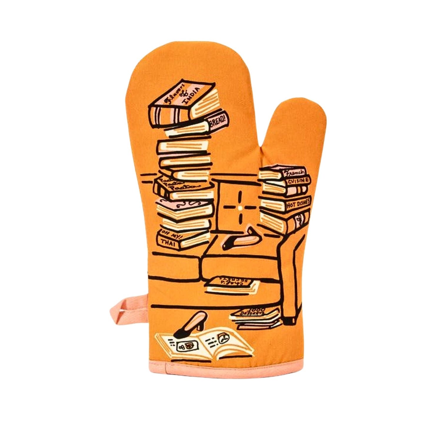 Horny For Food Thermal Oven Mitt in Orange | Kitchen Thermal Single Pot Holder | BlueQ at GetBullish