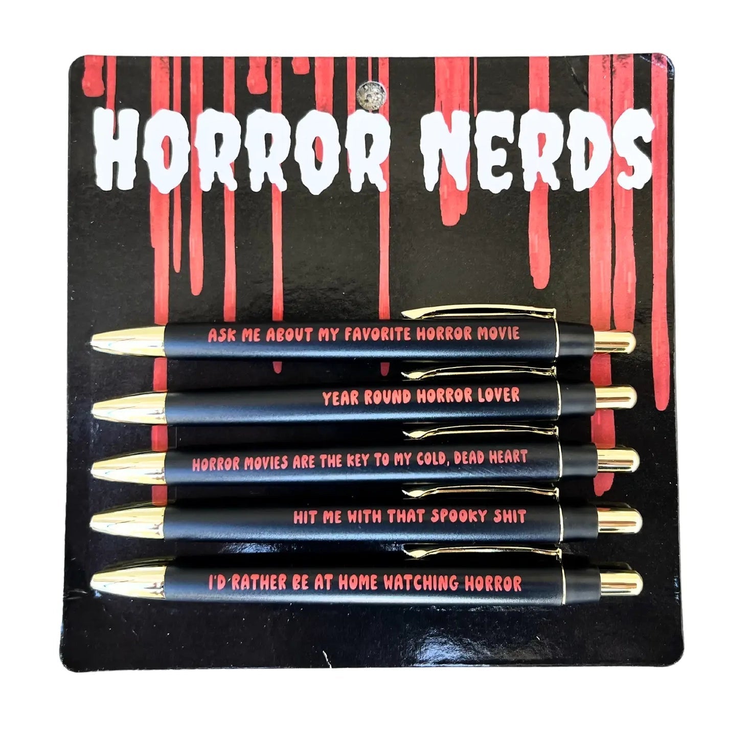 Horror Nerds Pen Set | Set of 5 | Hit me with that spooky shit, etc.