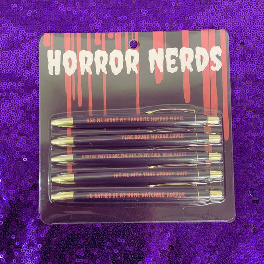 Horror Nerds Pen Set | Set of 5 | Hit me with that spooky shit, etc.