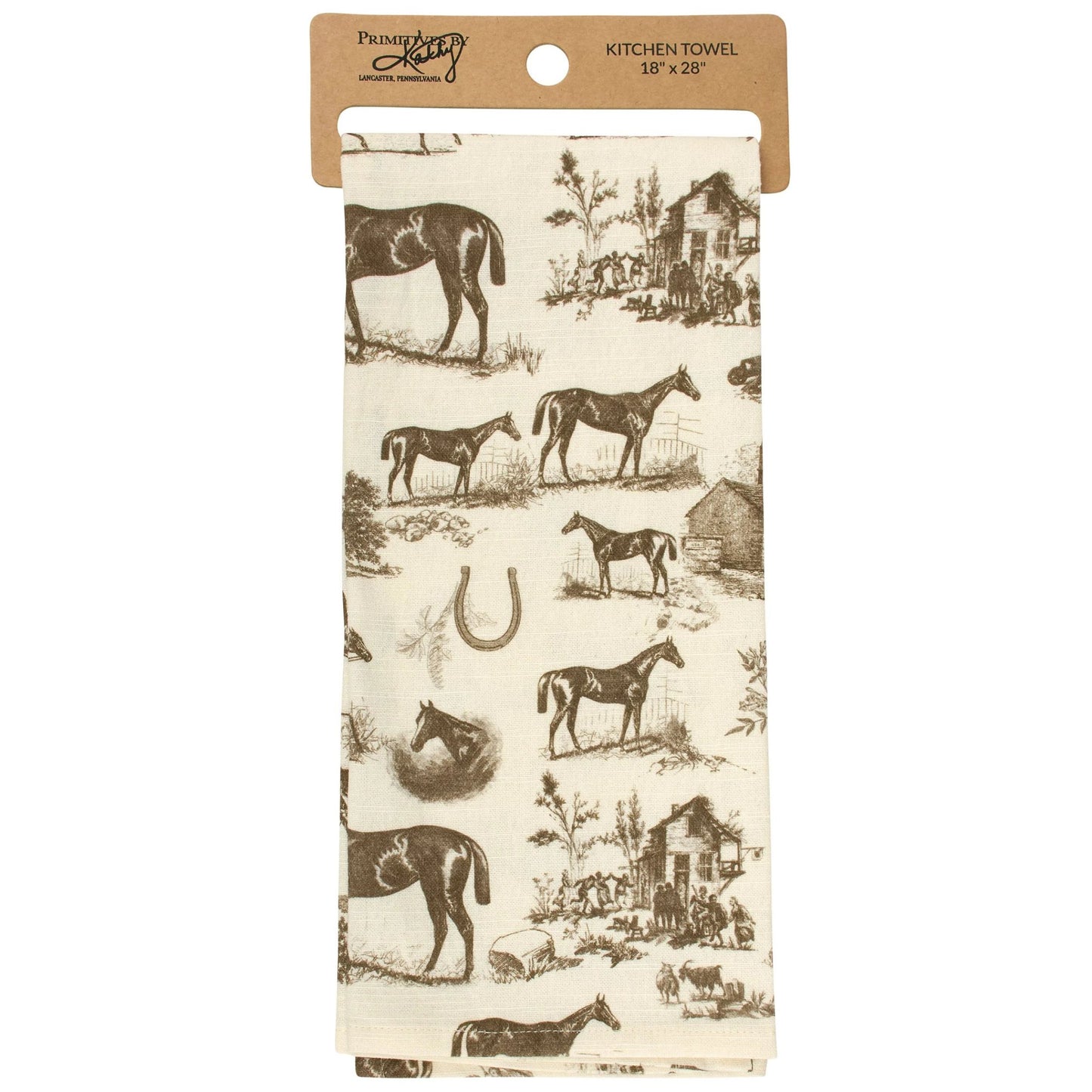 Kitchen towel with horse pattern