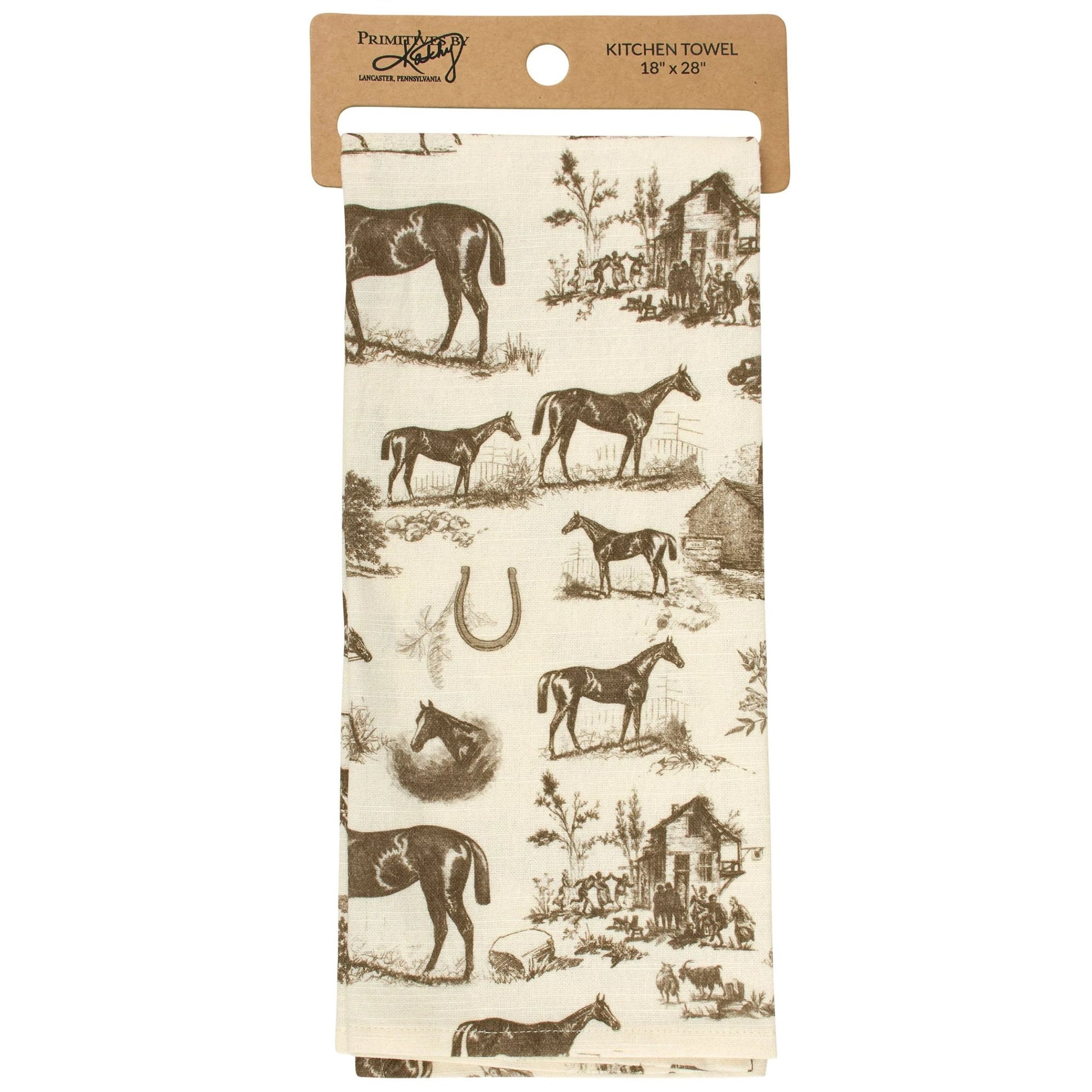 Kitchen towel with horse pattern