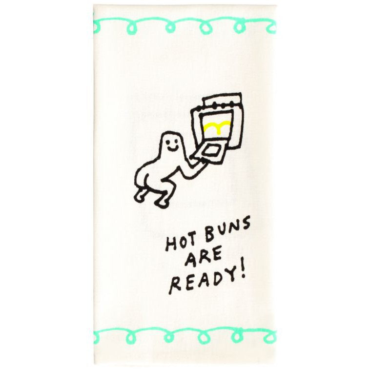 Hot Buns are Ready Screen-Printed Funny Snarky Dish Cloth Towel