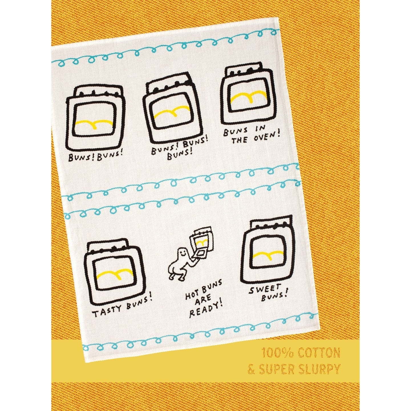 Hot Buns are Ready Screen-Printed Funny Snarky Dish Cloth Towel