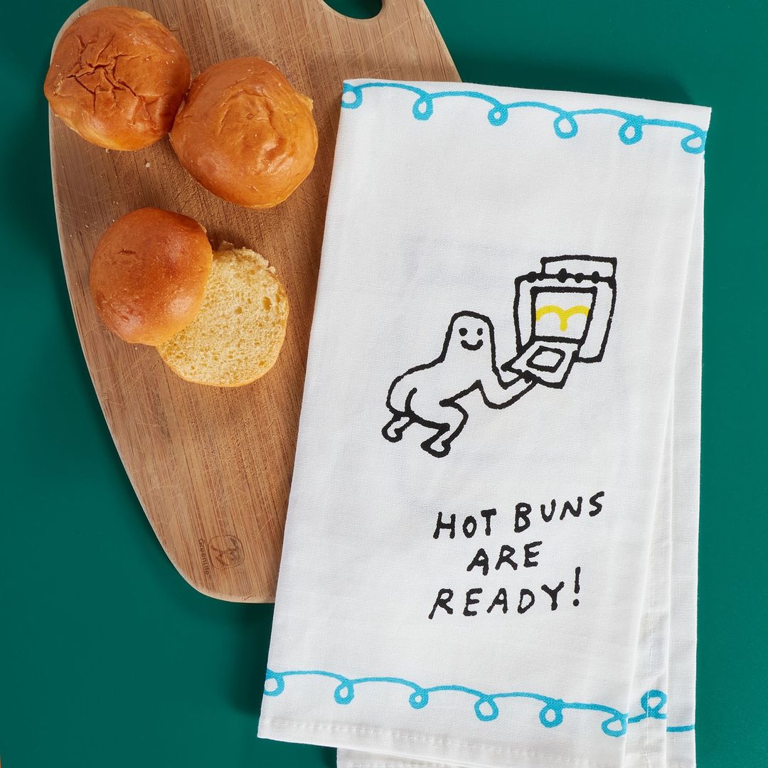 Hot Buns are Ready Screen-Printed Funny Snarky Dish Cloth Towel