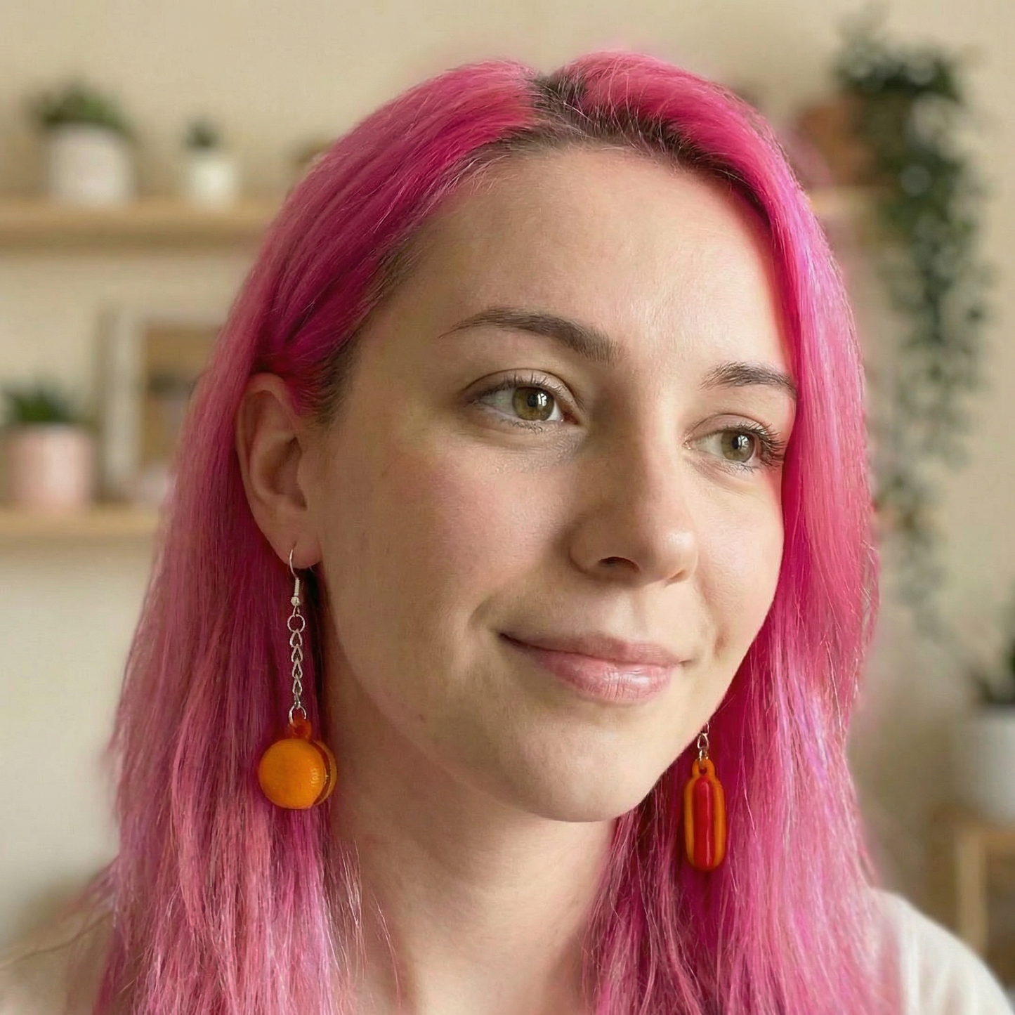 Hot Dog & Hamburger Mismatched Earrings | Vintage 70s-80s Upcycled Gumball Charms