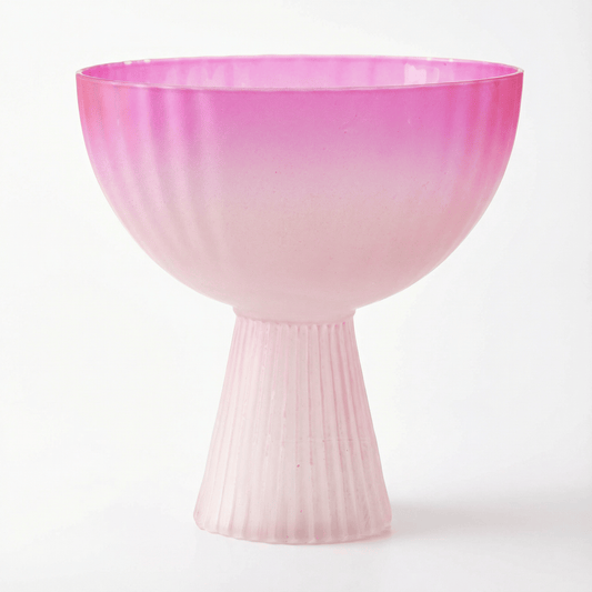 Hot Pink Coupe Glass | Retro Beveled Cocktail Glass | Chic 7oz Stemmed Drinkware