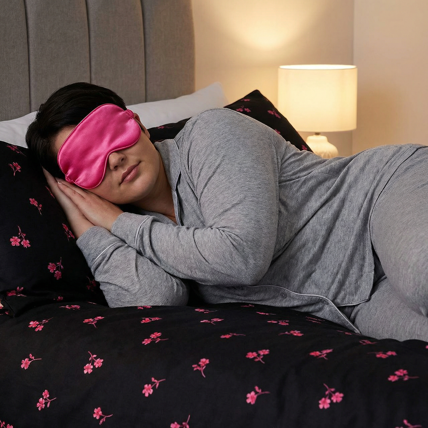 Hot Pink Satin Eye Mask in a Happy Birthday Gift Box