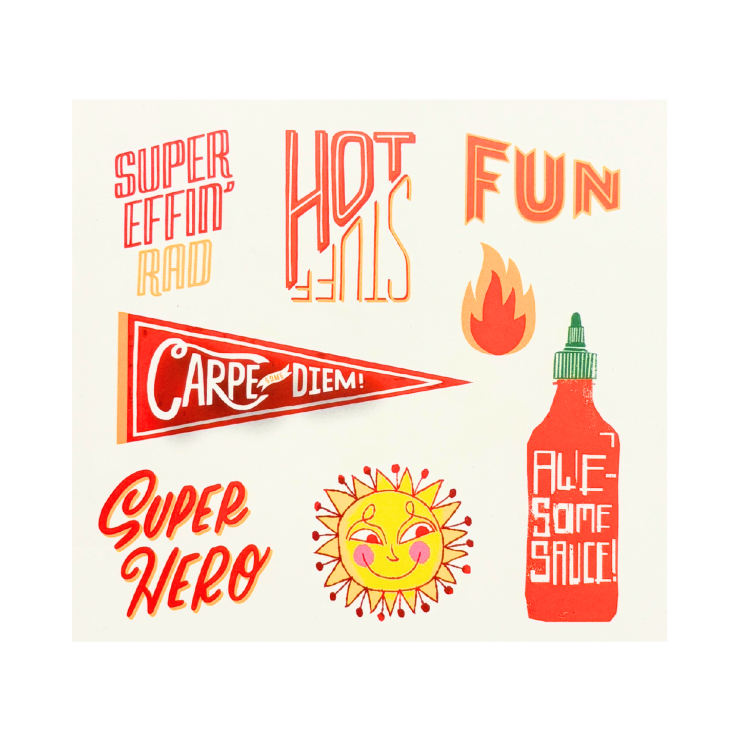 Hot Stuff Temporary Tattoos | Pack of 20 Body Art Temporary Tattoo
