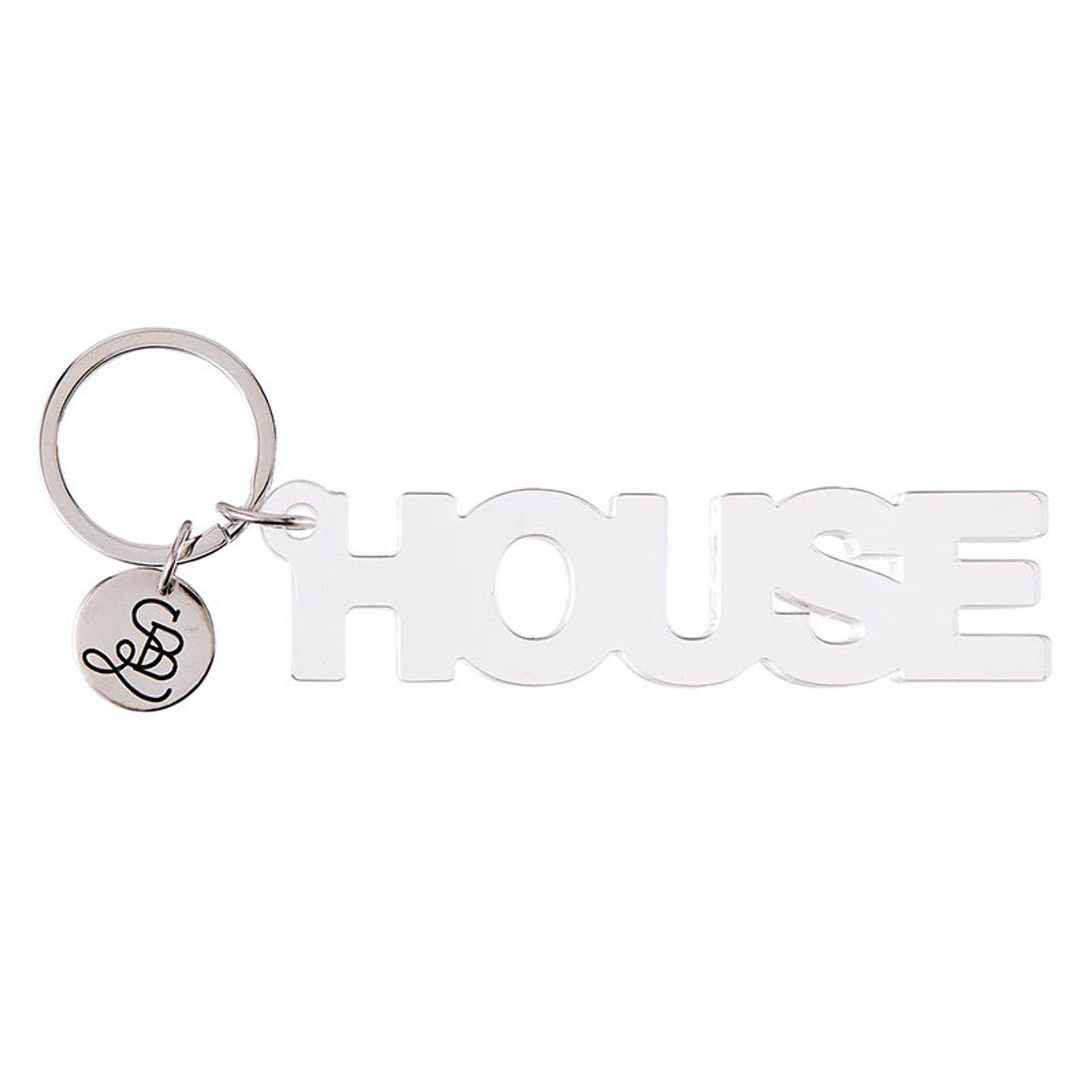 House Acrylic Word Keychain | Transparent Clear Word Shaped Key Ring Holder