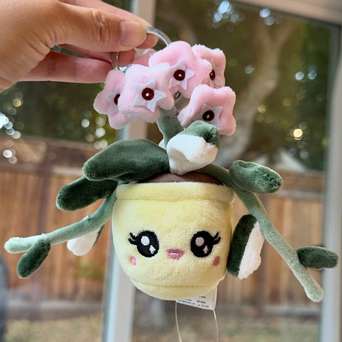 Hoya Carnosa 'Krimson Queen' Plush Keychain | 5" Variegated Houseplant Bag Charm