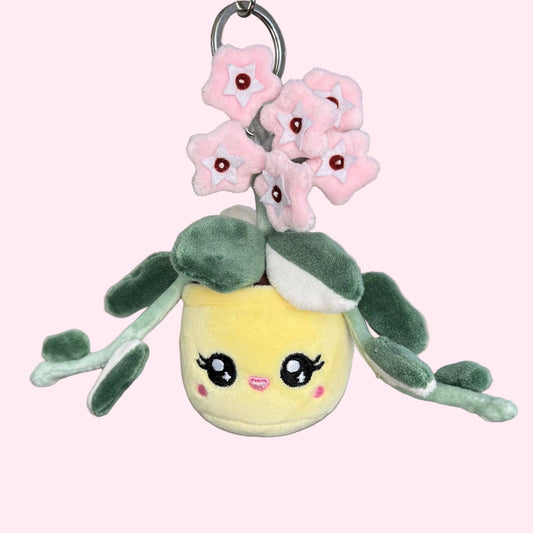 Hoya Carnosa 'Krimson Queen' Plush Keychain | 5" Variegated Houseplant Bag Charm