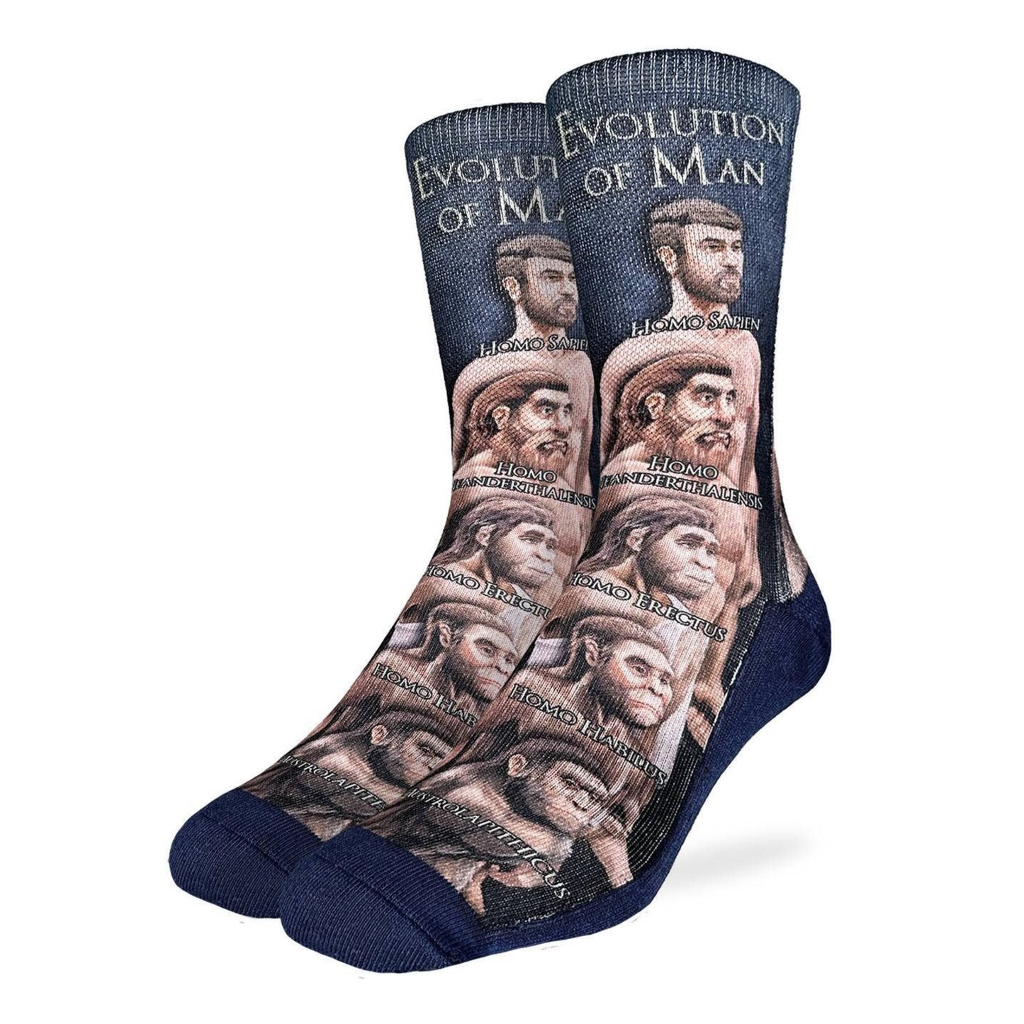 Human Evolution Men's Socks | Novelty Crew Socks