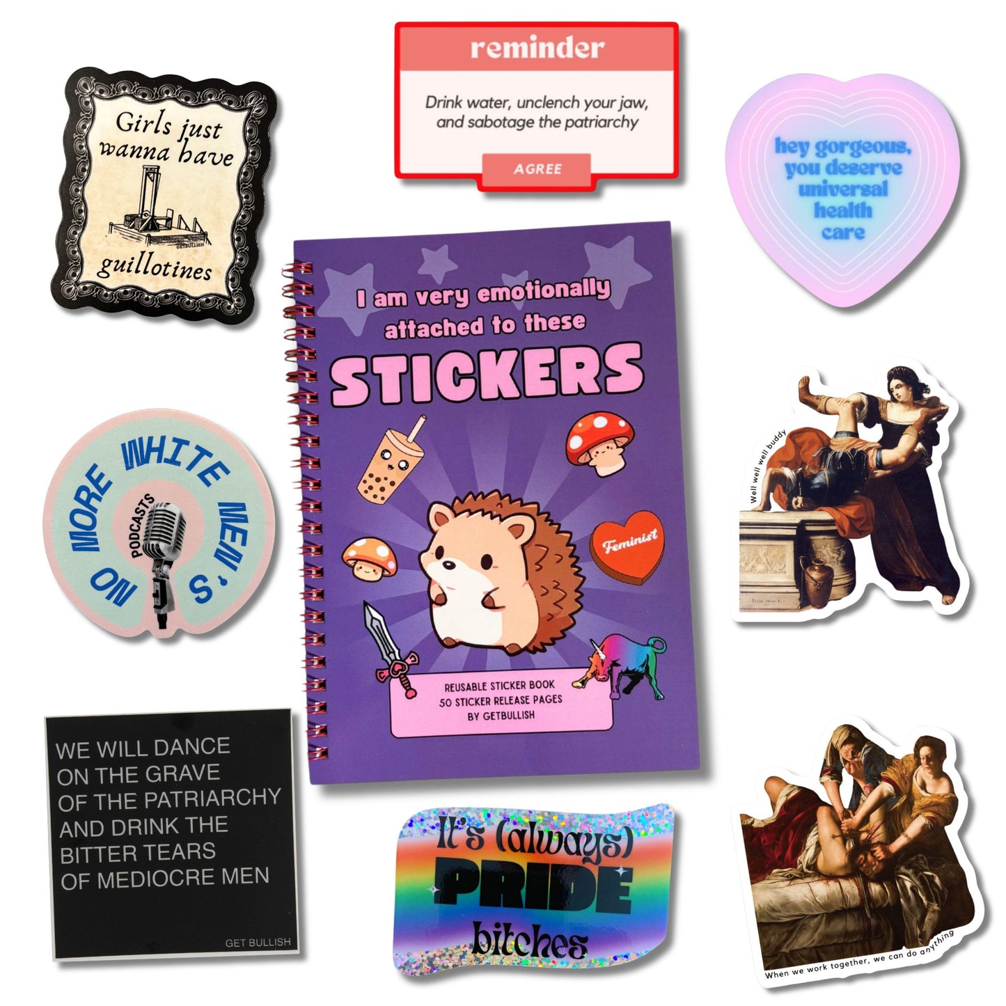 I Am Very Emotionally Attached to These Stickers + 8 Feminism & Politics Stickers Bundle