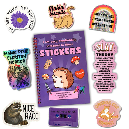 I Am Very Emotionally Attached to These Stickers Book + 8 Funny Stuff Stickers Bundle-GetBullish-The Bullish Store