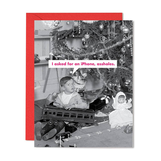 I Asked for an iPhone, Assholes Funny Christmas Card