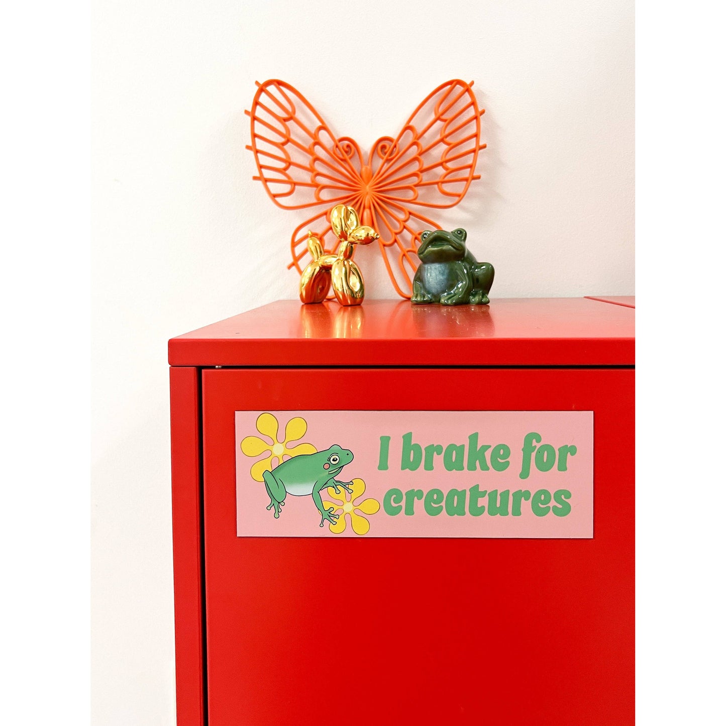 I Brake For Creatures Car Magnet | Weatherproof Vehicle Magnetic Surface Decor | 3" x 8.5"