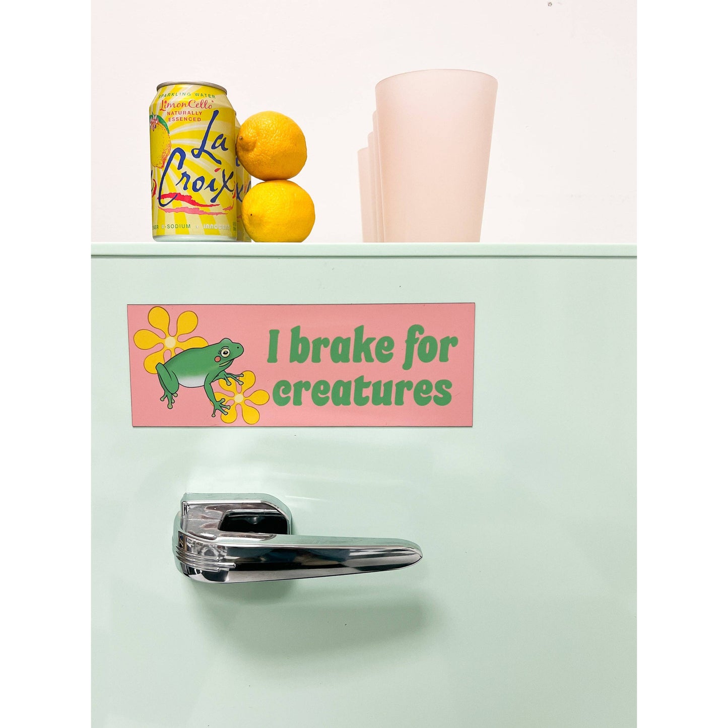 I Brake For Creatures Car Magnet | Weatherproof Vehicle Magnetic Surface Decor | 3" x 8.5"