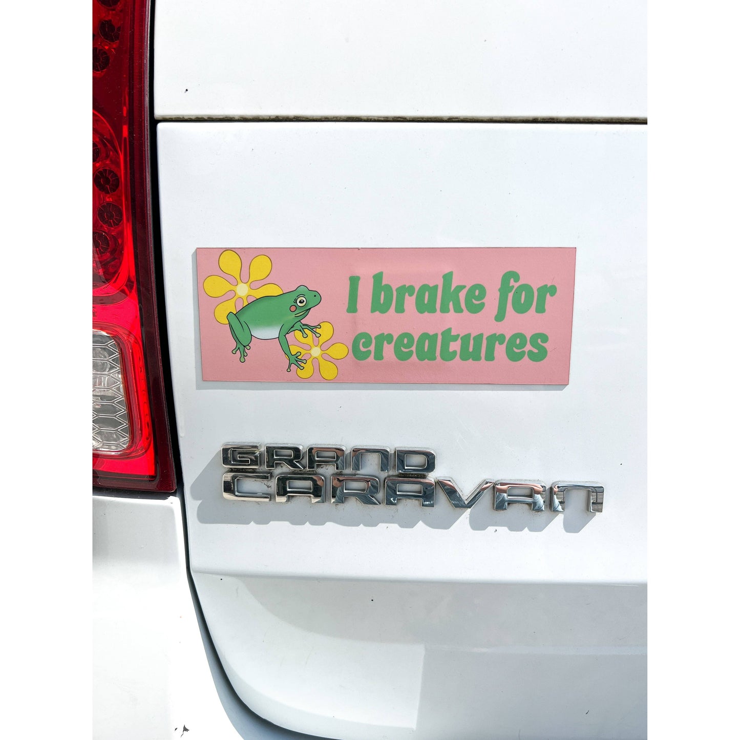 I Brake For Creatures Car Magnet | Weatherproof Vehicle Magnetic Surface Decor | 3" x 8.5"