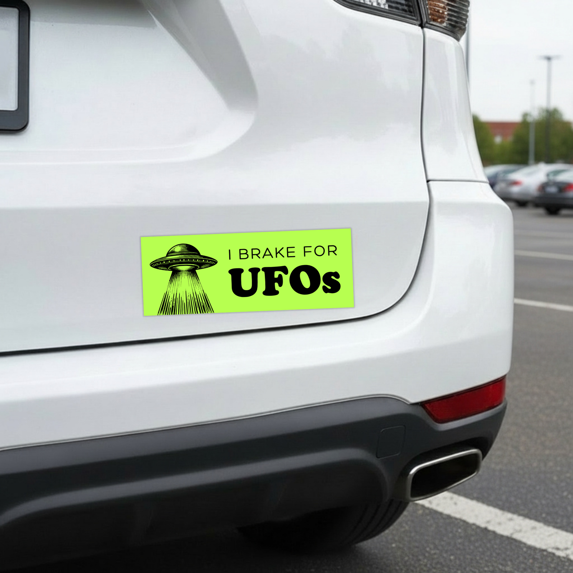 I Brake For UFOs Car Magnet | Funny Bumper Magnet-Sleazy Greetings-The Bullish Store