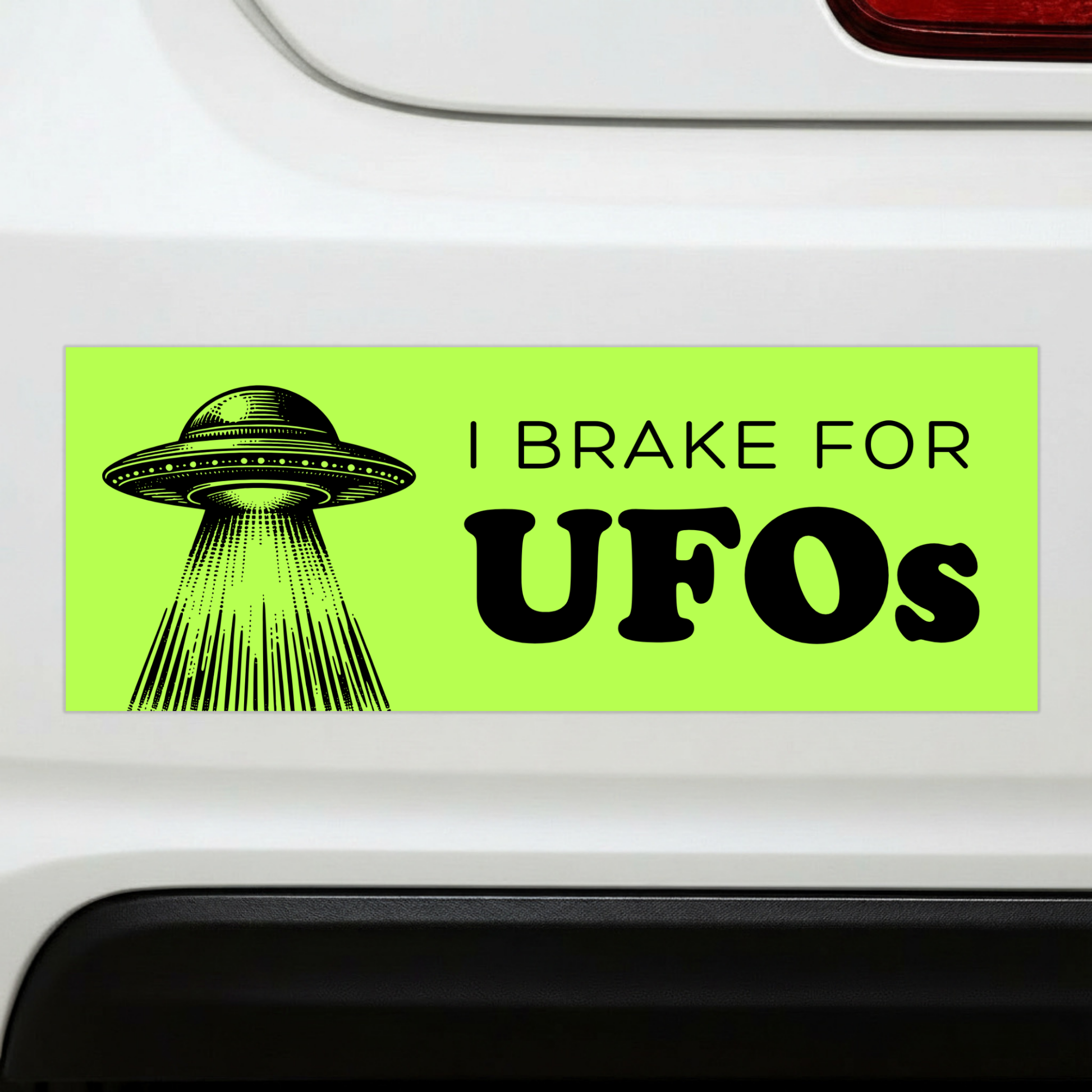 I Brake For UFOs Car Magnet | Funny Bumper Magnet-Sleazy Greetings-The Bullish Store