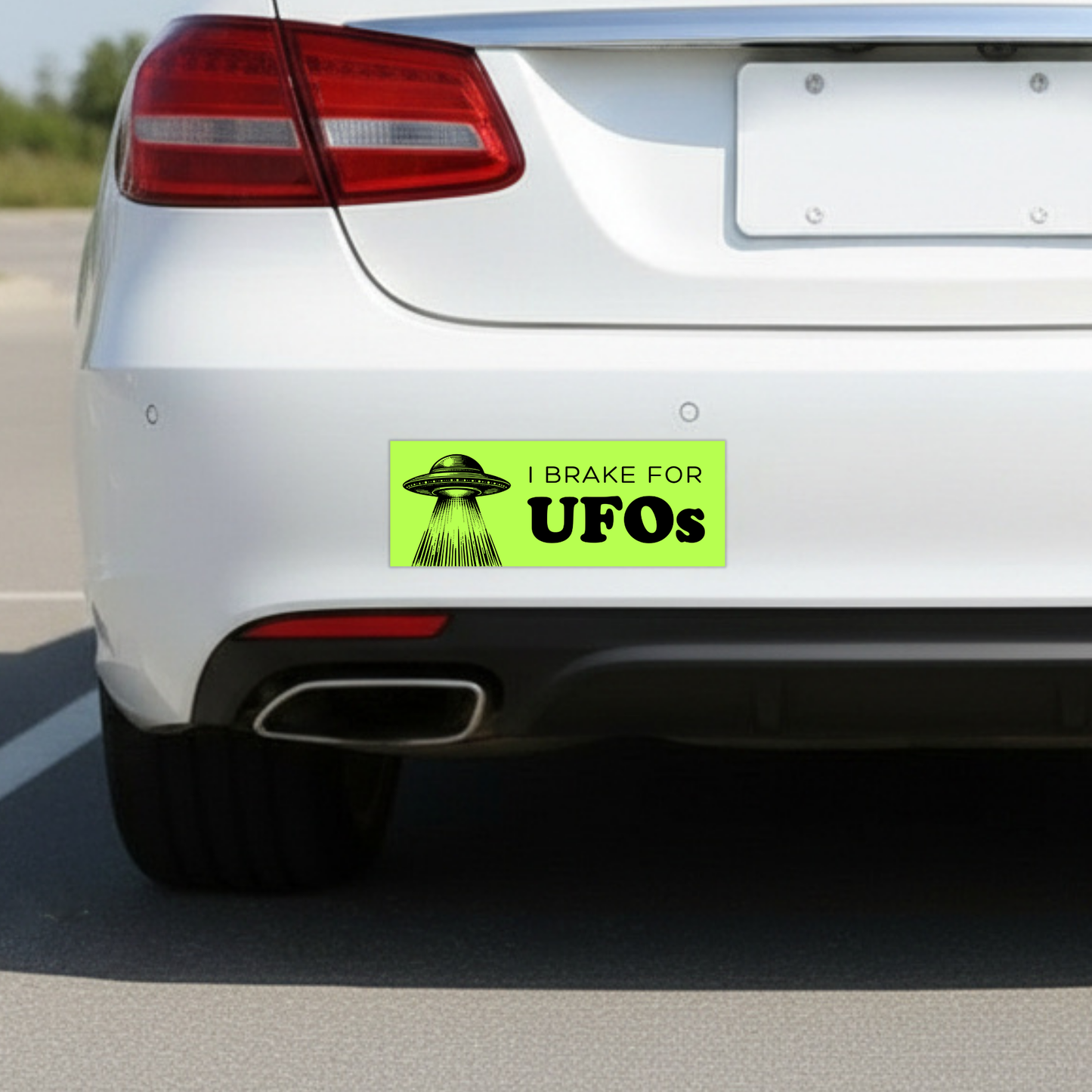 I Brake For UFOs Car Magnet | Funny Bumper Magnet-Sleazy Greetings-The Bullish Store