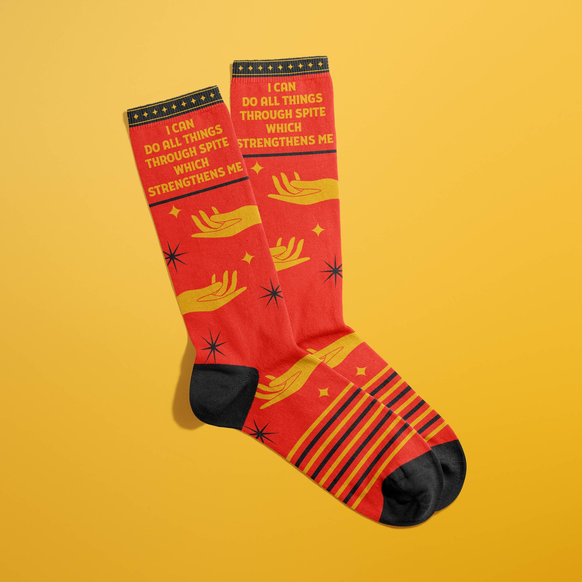 I Can Do All Things Through Spite Women's Crew Socks | Novelty Funny Sock