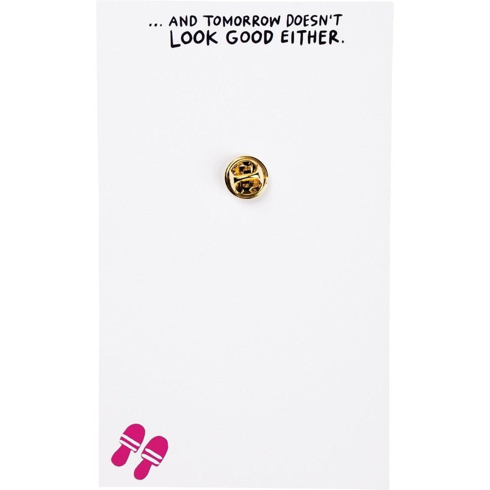 I Cannot Adult Today Enamel Pin in Pink on Gift Card