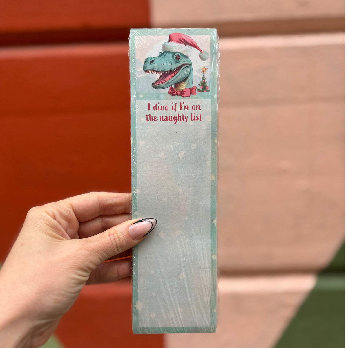 I Dino If I’m On The Naughty List Christmas List Pad | Magnetic Notepad-Primitives by Kathy-The Bullish Store