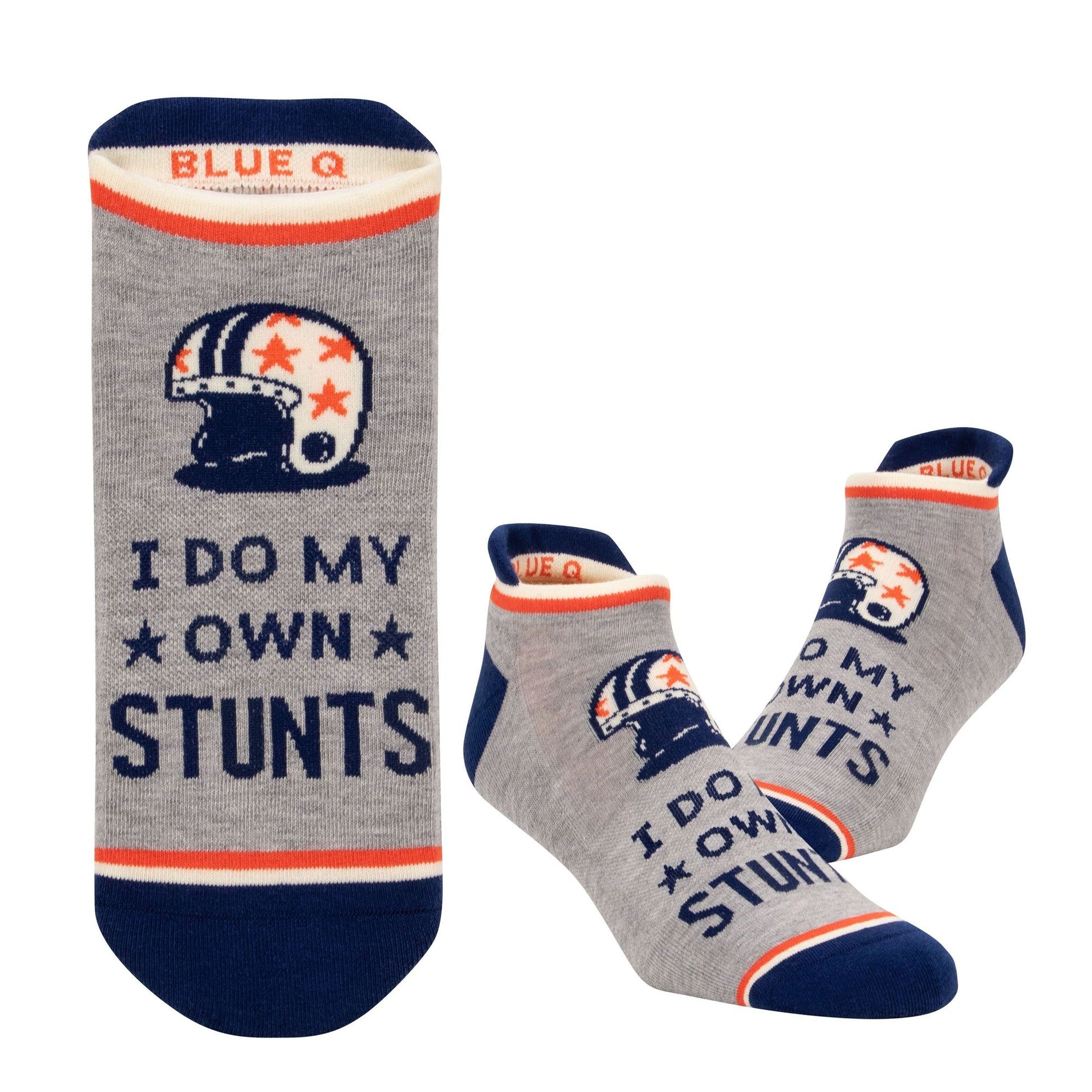 I Do My Own Stunts Men's or Unisex Sneaker Socks [2 Size Options] | BlueQ at GetBullish