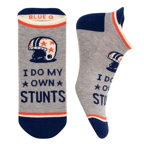 I Do My Own Stunts Men's or Unisex Sneaker Socks [2 Size Options] | BlueQ at GetBullish