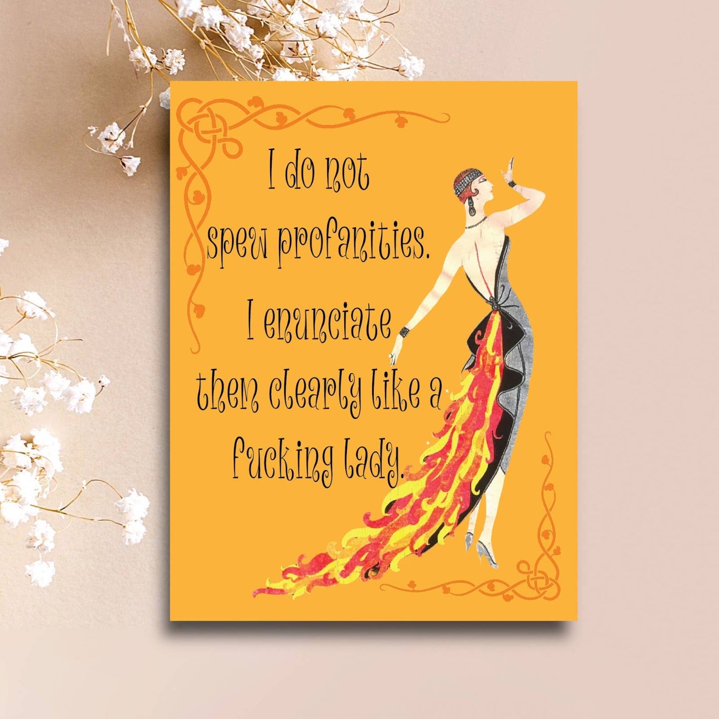 I Do Not Spew Profanities Funny Fun Card | Greeting Card | 4.25" x 5.5"