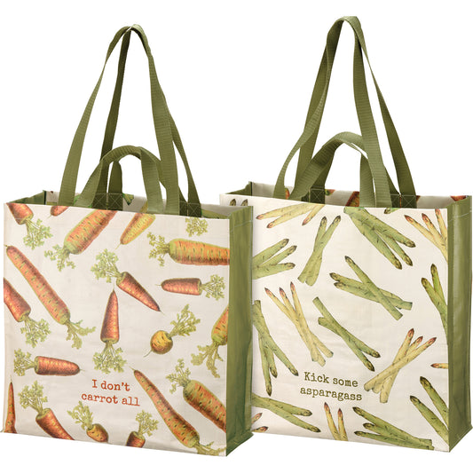 I Don't Carrot All Kick Some Asparagass Market Tote Bag | 15.50" x 15.25" x 6"