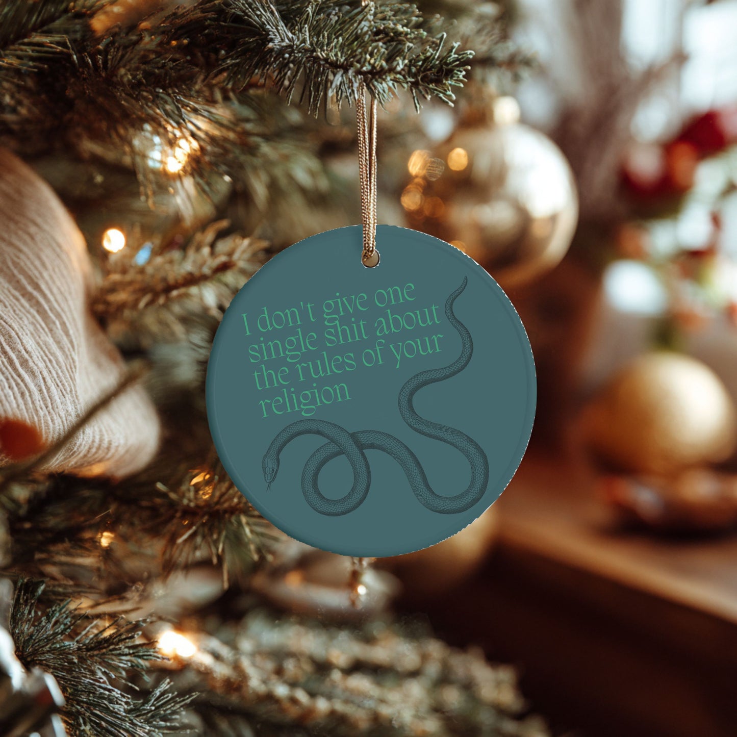 I Don't Give One Single Shit Ceramic Ornament | Bold Decor for Rebels & Free Thinkers