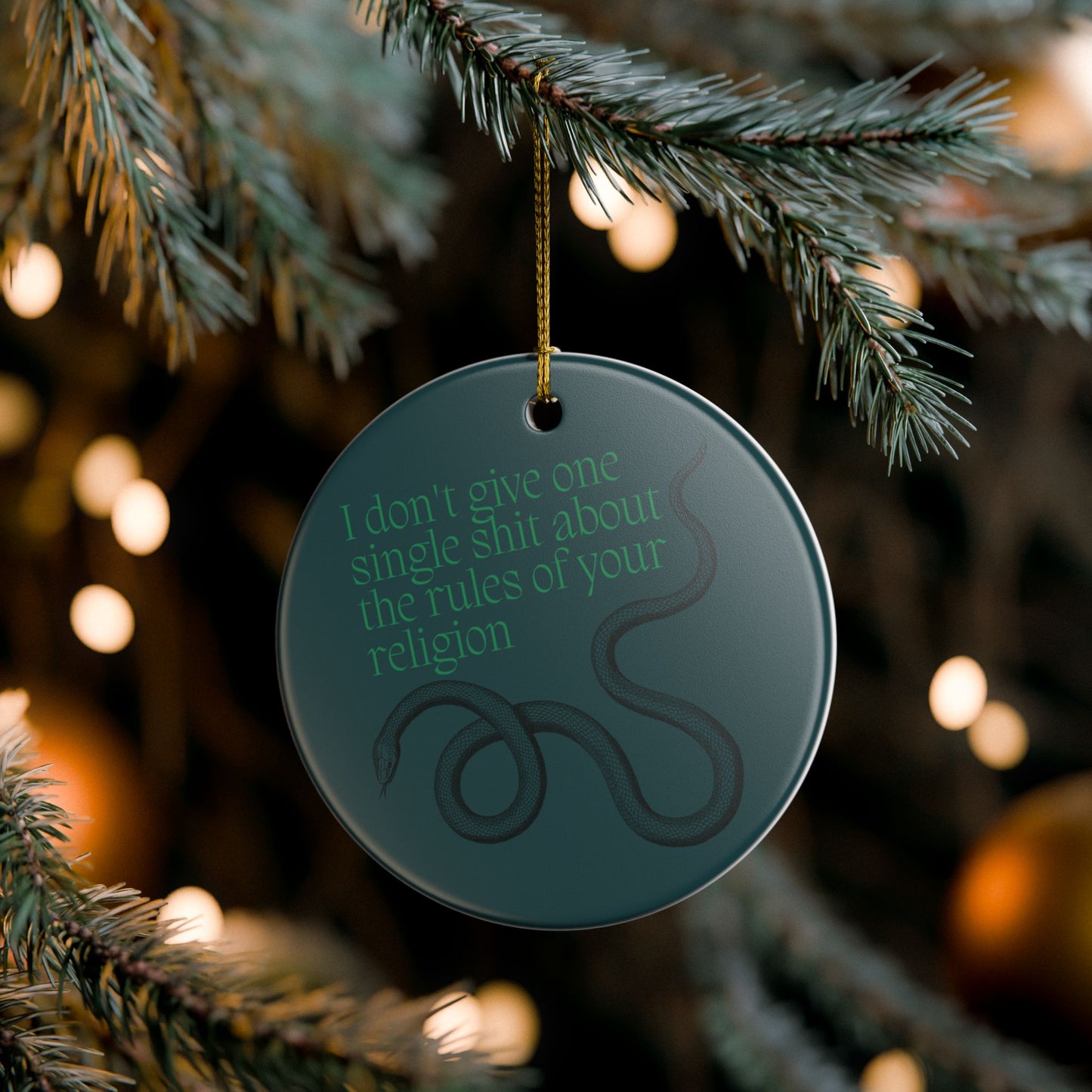 I Don't Give One Single Shit Ceramic Ornament | Bold Decor for Rebels & Free Thinkers