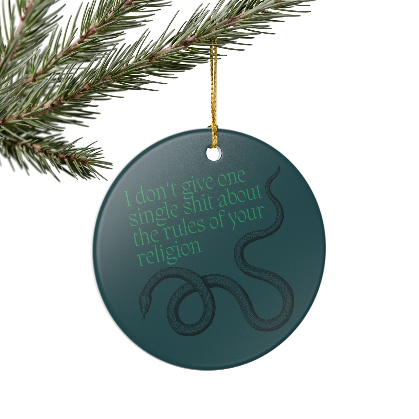 I Don't Give One Single Shit Ceramic Ornament | Bold Decor for Rebels & Free Thinkers