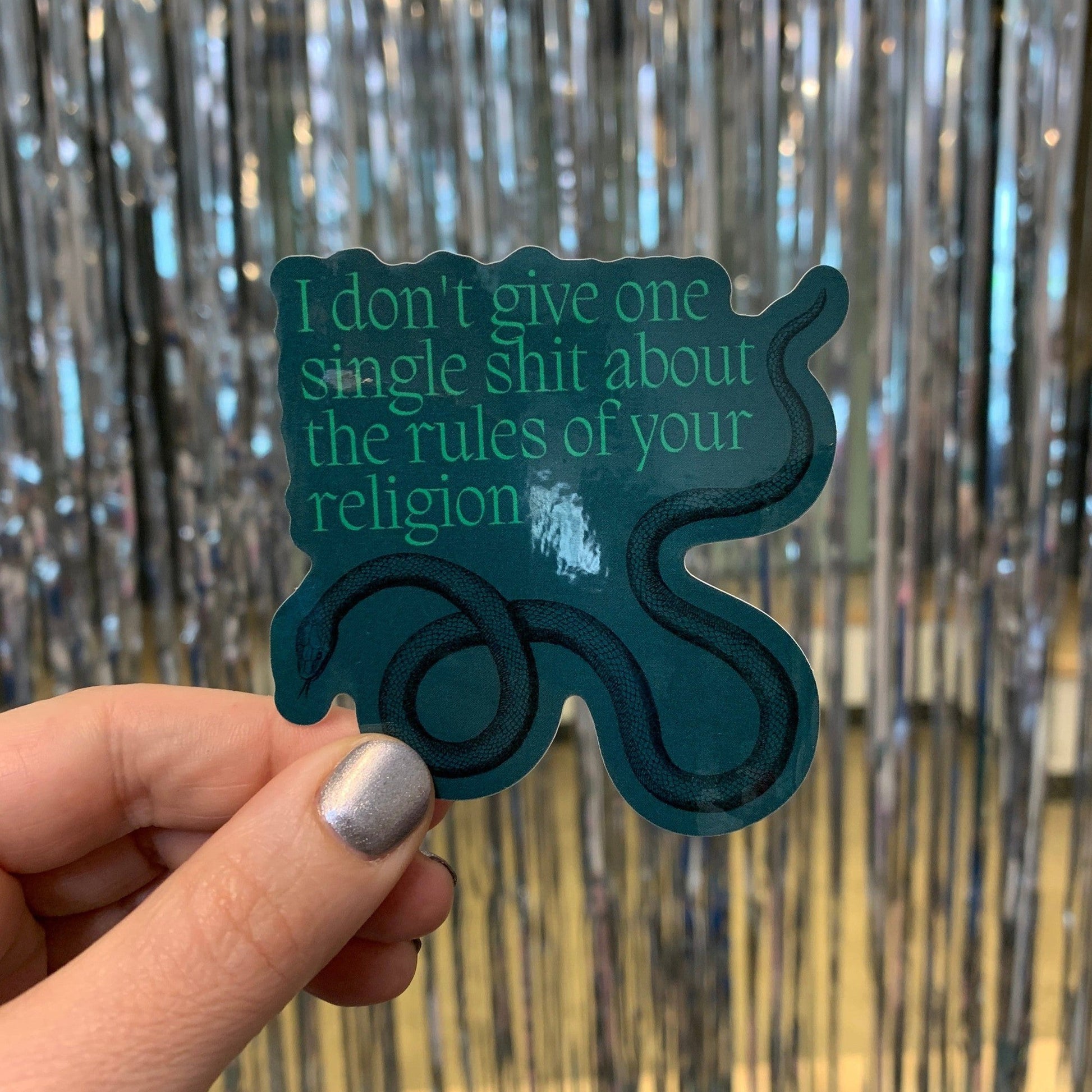I Don't Give One Single Shit Glossy Die Cut Vinyl Sticker 3in x 2.9in