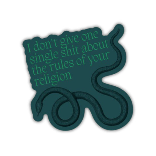 I Don't Give One Single Shit Glossy Die Cut Vinyl Sticker 3in x 2.9in