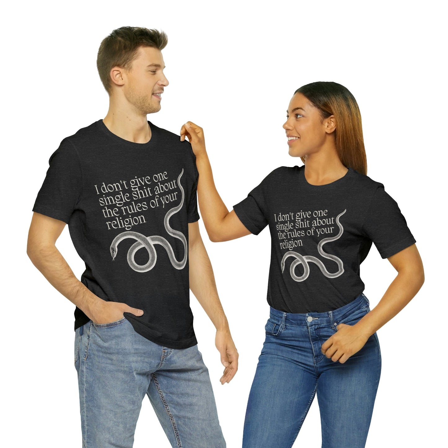 I Don't Give One Single Sh*t About the Rules of Your Religion Men's Short Sleeve Tee [Multiple Color Options]