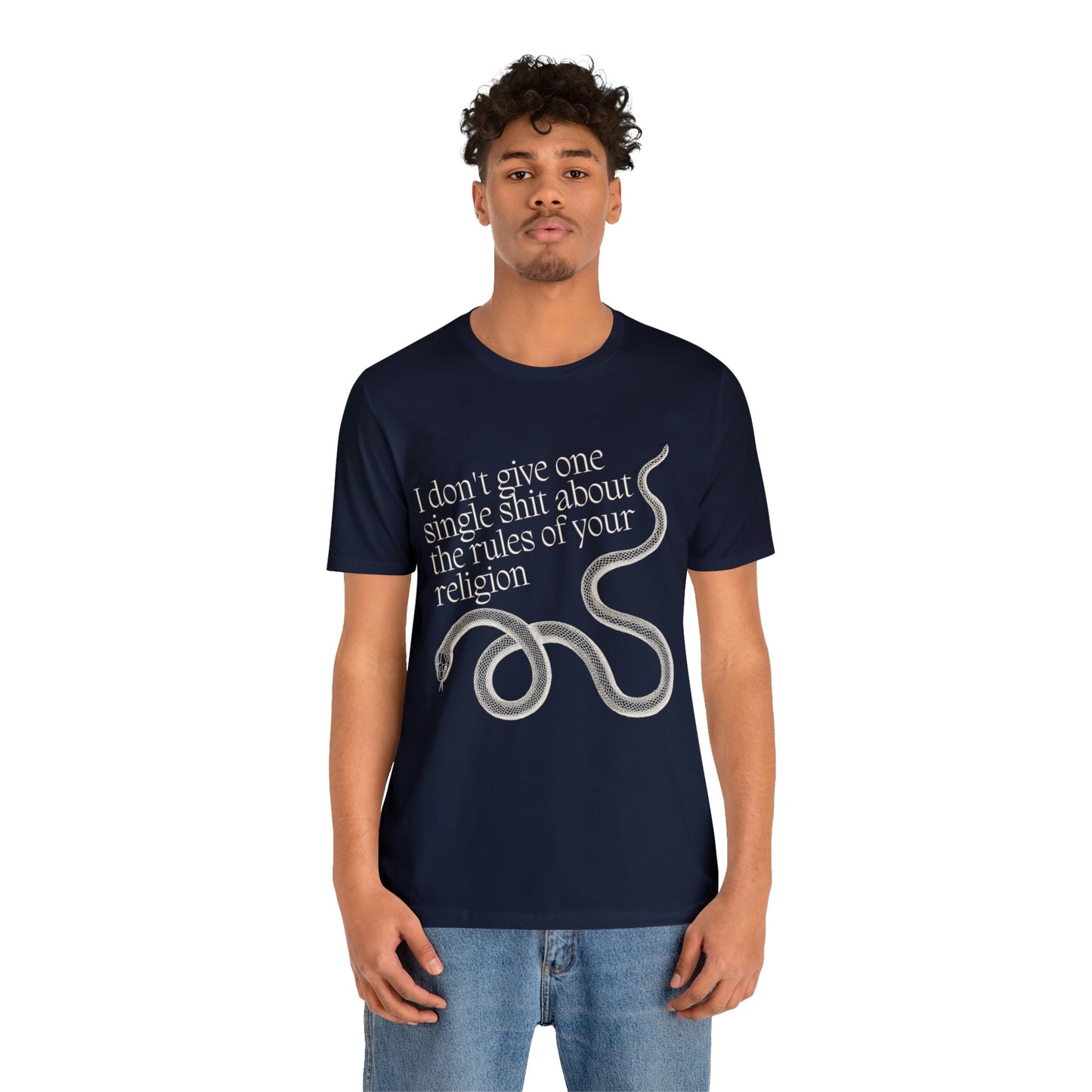 I Don't Give One Single Sh*t About the Rules of Your Religion Men's Short Sleeve Tee [Multiple Color Options]