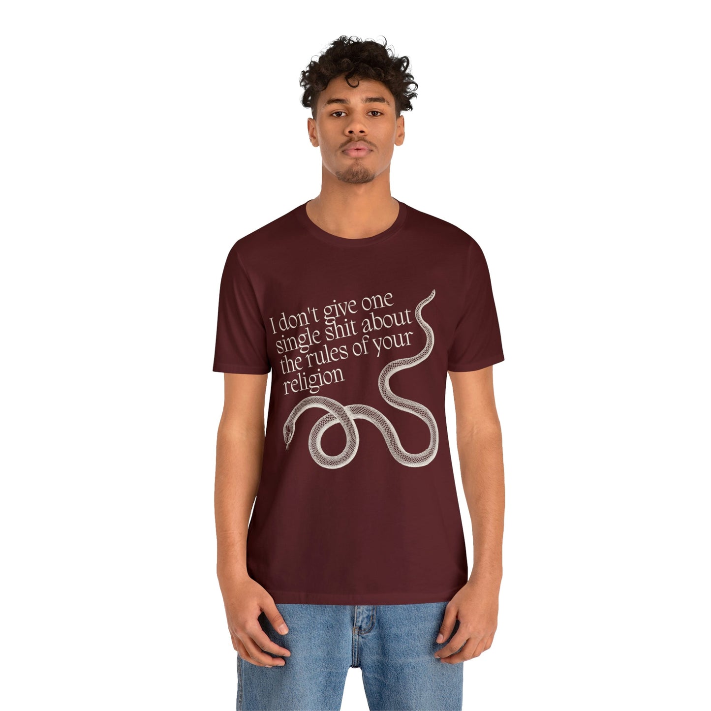 I Don't Give One Single Sh*t About the Rules of Your Religion Men's Short Sleeve Tee [Multiple Color Options]