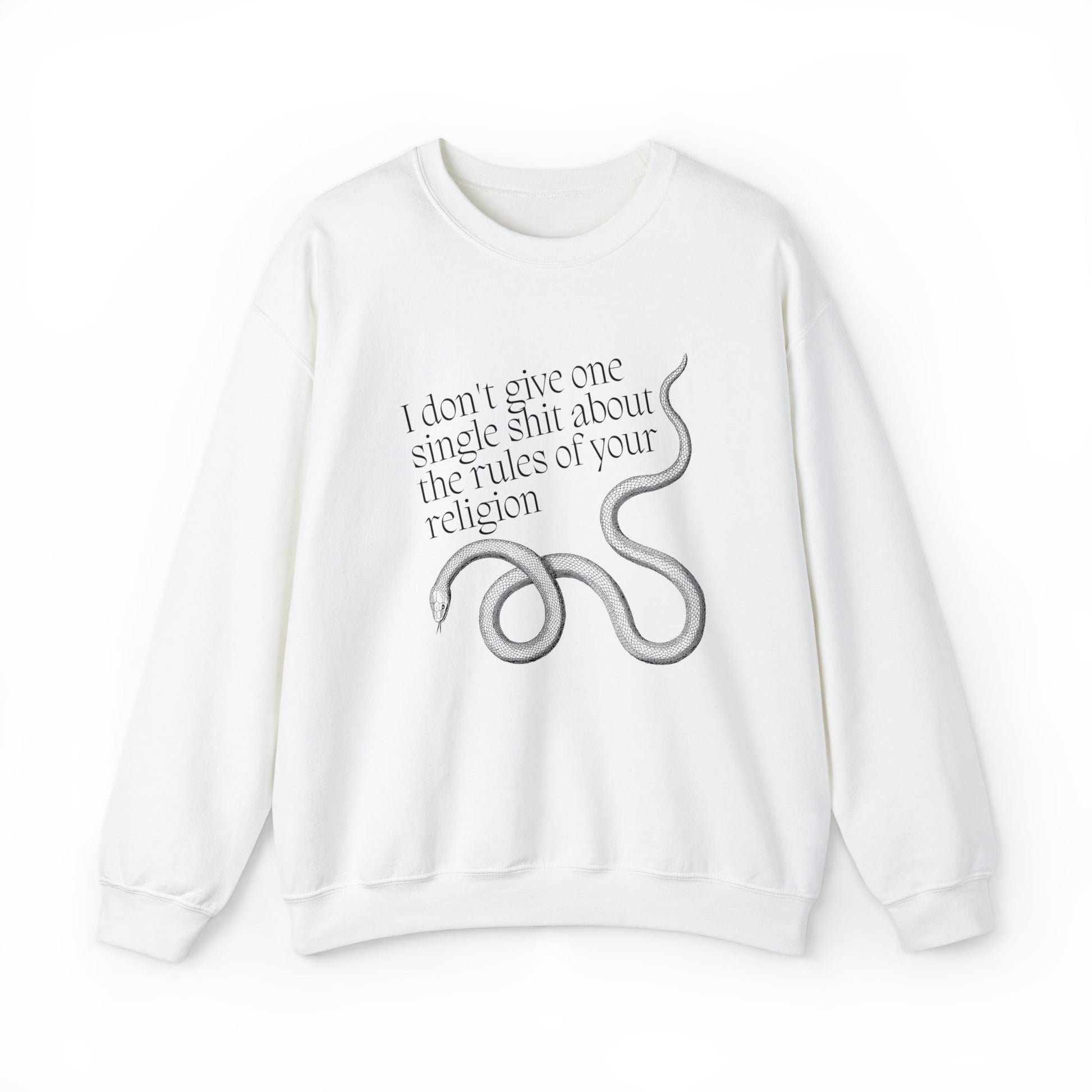 I Don't Give One Single Sh*t About the Rules of Your Religion Unisex Heavy Blend™ Crewneck Sweatshirt Sizes SM-5XL | Plus Size Available