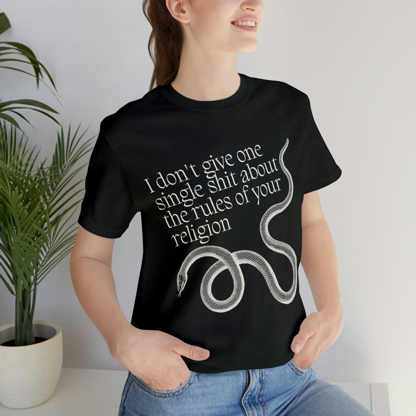 I Don't Give One Single Sh*t About the Rules of Your Religion Unisex Short Sleeve Tee [Multiple Color Options]