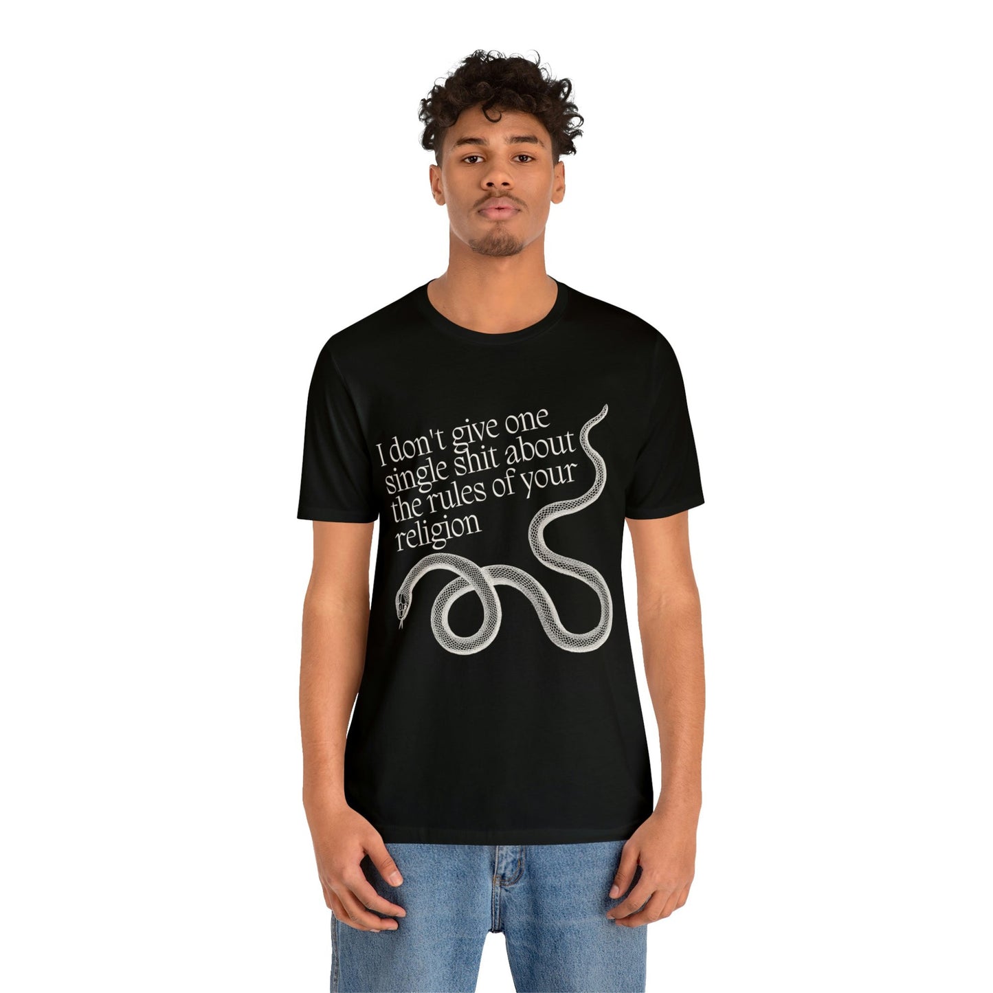 I Don't Give One Single Sh*t About the Rules of Your Religion Unisex Short Sleeve Tee [Multiple Color Options]